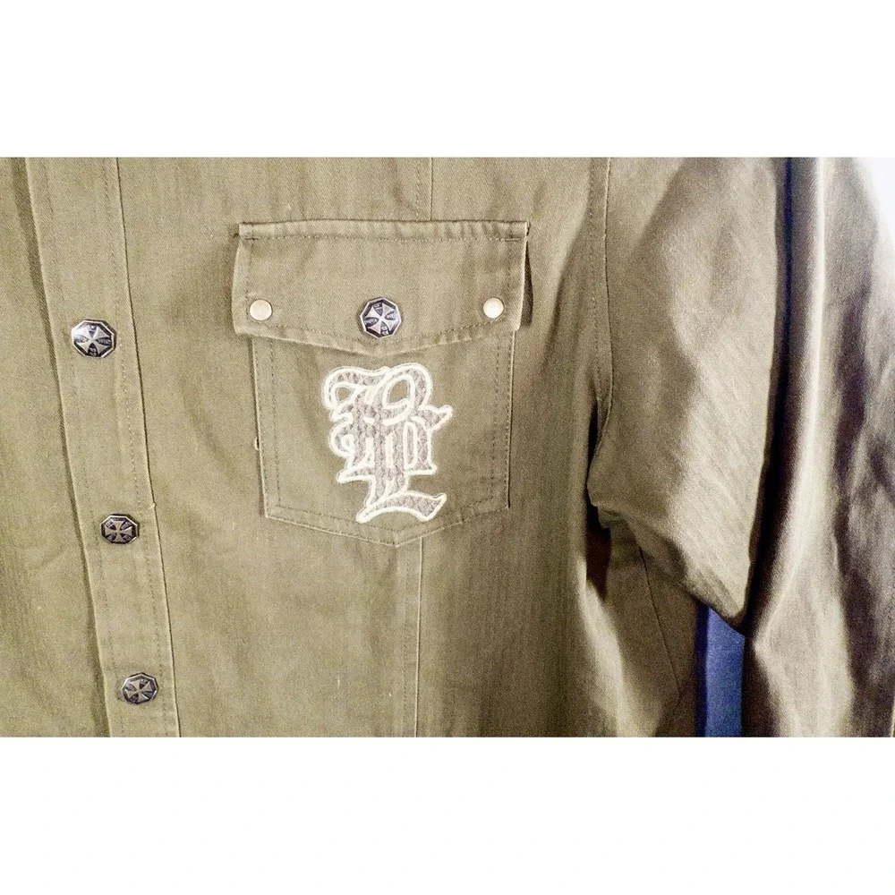 Blac Label Embroidered Military Style Field Jacket Mens XL Streetwear Y2k
